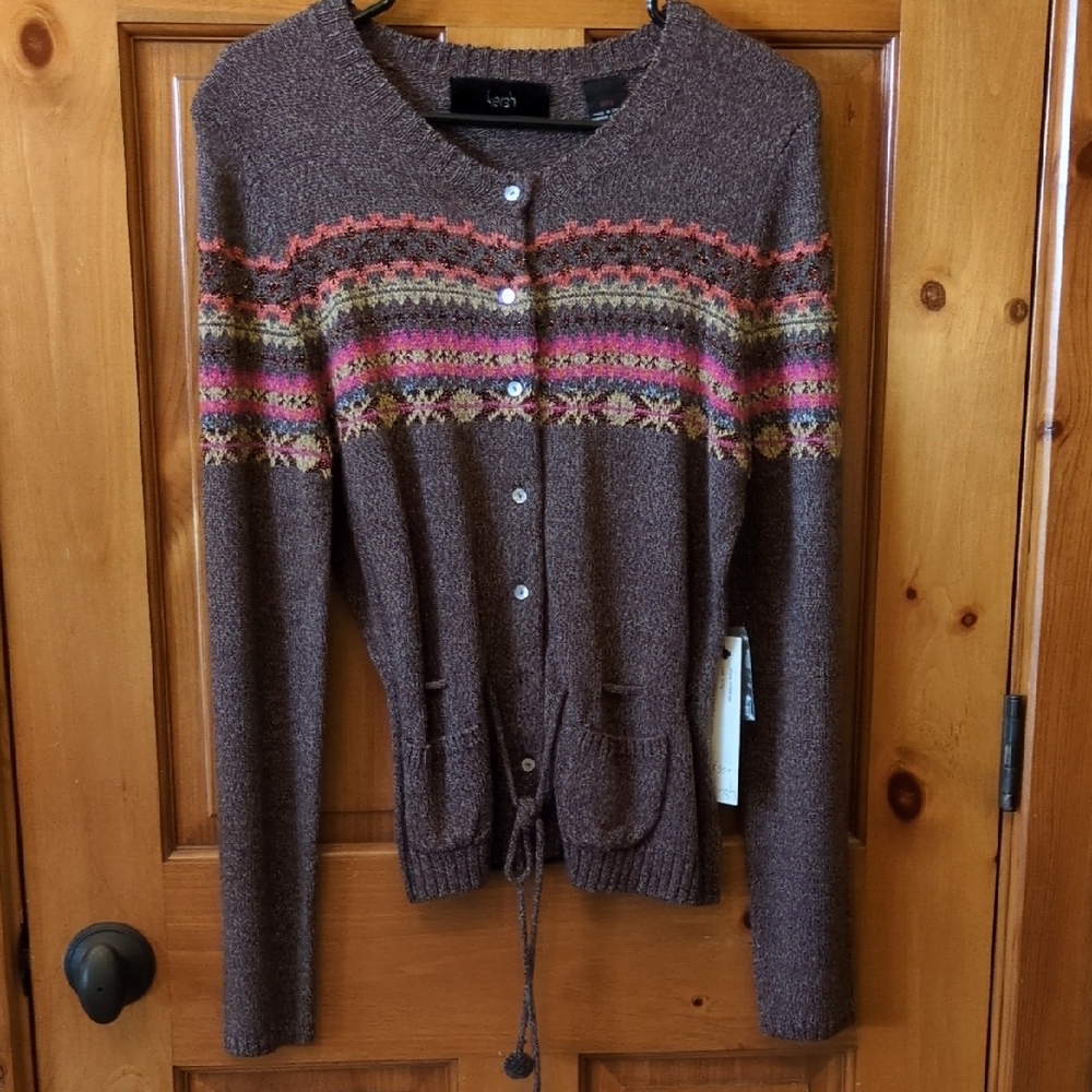 Women's Brown Knit Sweater, XL